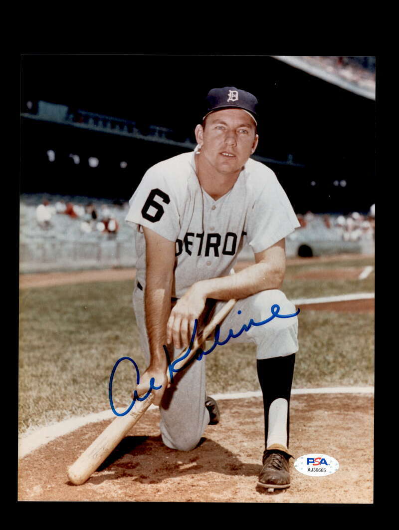 Al Kaline PSA DNA Coa Signed 8x10 Photo Poster painting Tigers Autograph 4