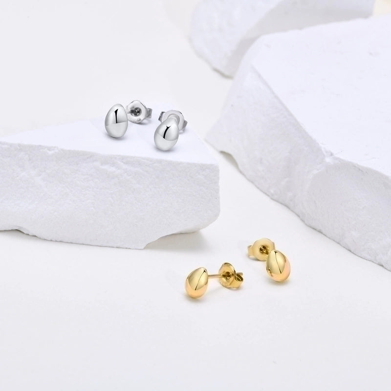 1 Pair Minimalist Water Droplets Plating 304 Stainless Steel Gold Plated Ear Studs