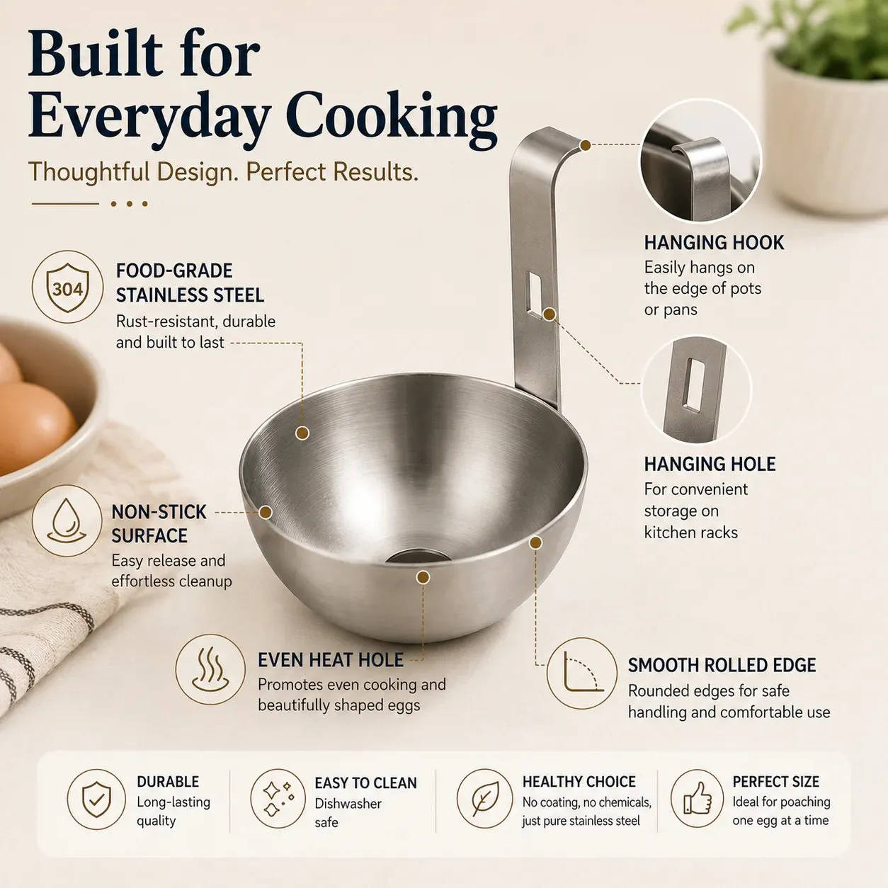 How to use stainless steel egg poacher