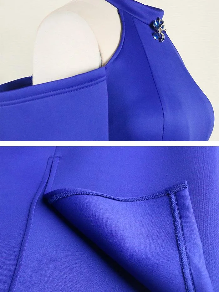 Halter Strapless Bag Hip Flower Decoration Dress