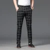 Men's Elastic Slim Fit Business Straight Casual Pants