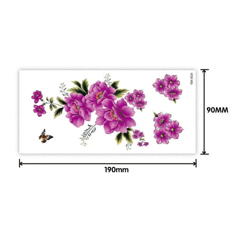 Waterproof sweat female flower tattoo sticker Ladies flower rose peony plum blossom tattoo sticker