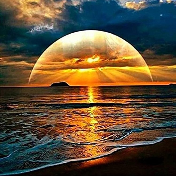 Peinture au diamant - Full Round - Rising Sun Sea
