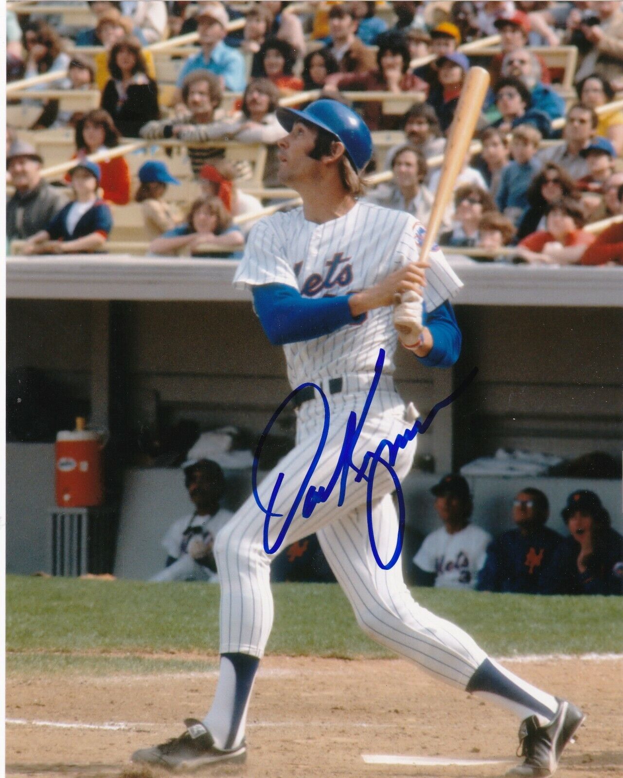 DAVE KINGMAN NEW YORK METS COLOR ACTION SIGNED 8x10