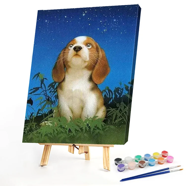 Oil Paint By Numbers - Praying Puppy - 40*50CM