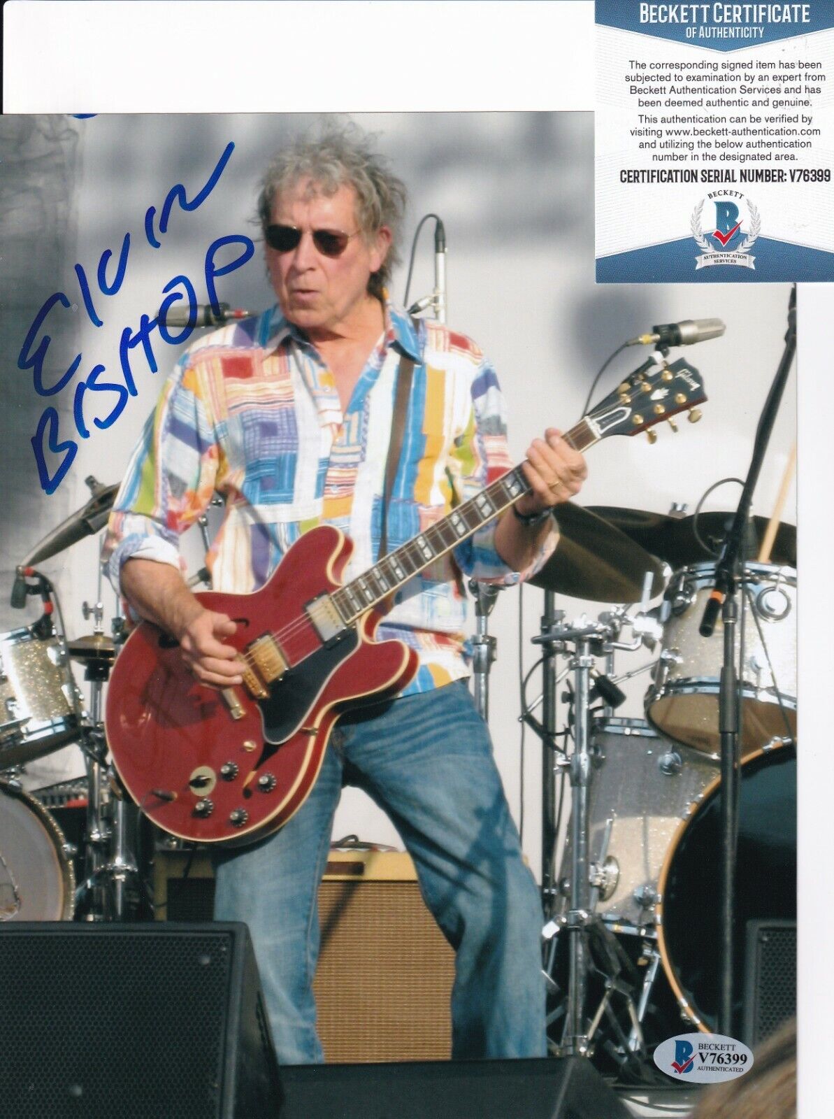 ELVIN BISHOP signed (PAUL BUTTERFIELD BLUES) Music 8X10 Photo Poster painting BECKETT BAS V76399