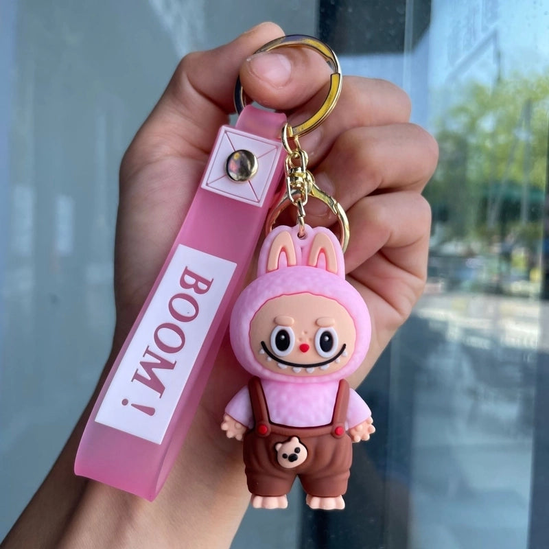2 Pieces Cute Cartoon Character Pvc Unisex Keychain