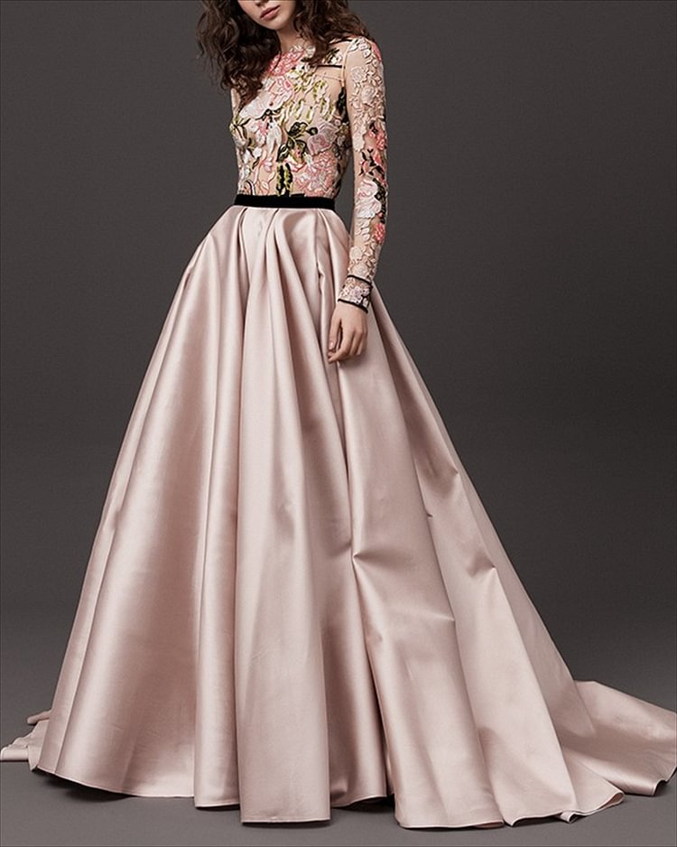 Women's Embroidery Long Sleeves Dress