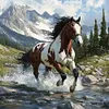 Cheval - perceuse ronde peinture diamant - 40*40cm