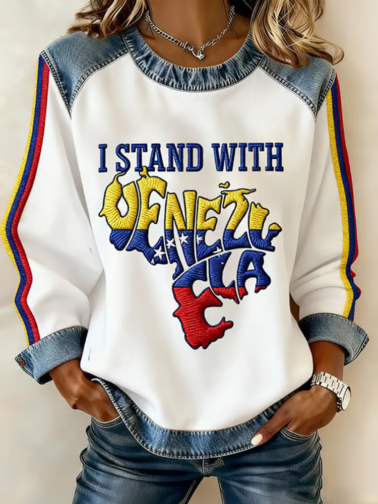Women's Free Venezuela Printed Sweatshirt artswardrobe