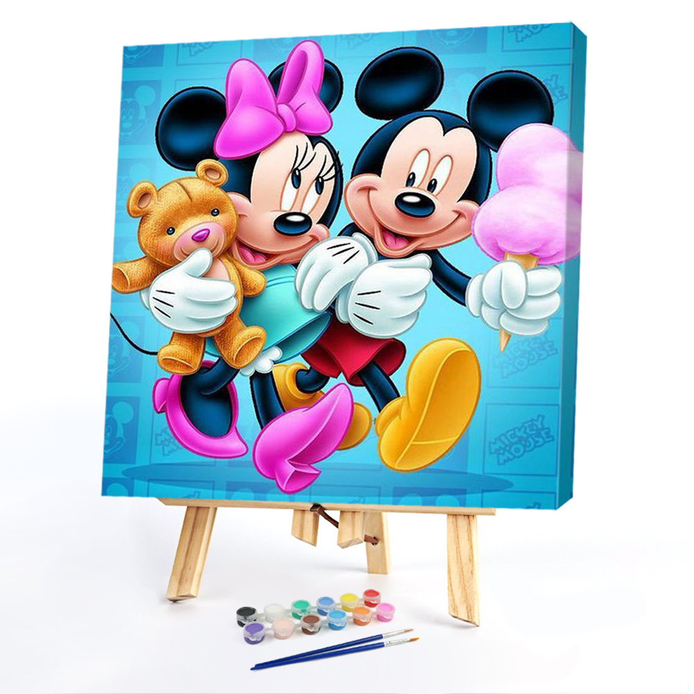 Disney Cartoon Mickey and Minnie By Number Paint By Number Oil