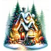 (50*50cm)Christmas House - Full Round Drill Diamond Painting