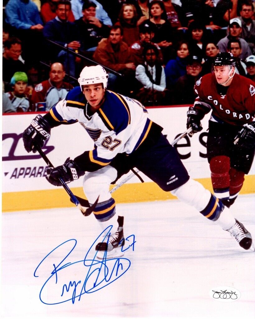 Bryce Salvador Signed St. Louis Blues 8x10 inch Photo Poster painting - JSA Sticker of Aproval