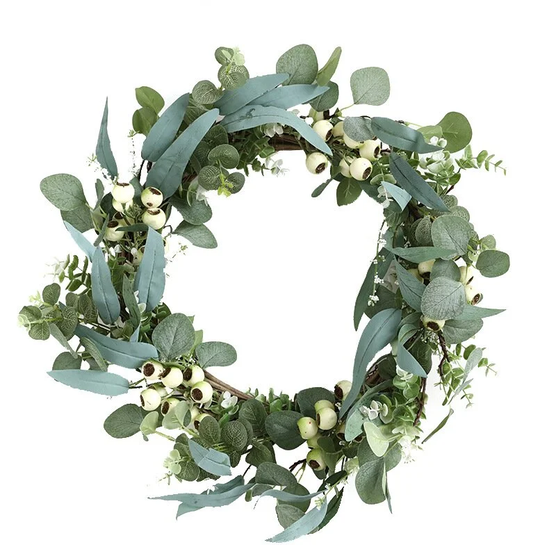 Mixed Berries Greens Faux Eucalyptus Wreath