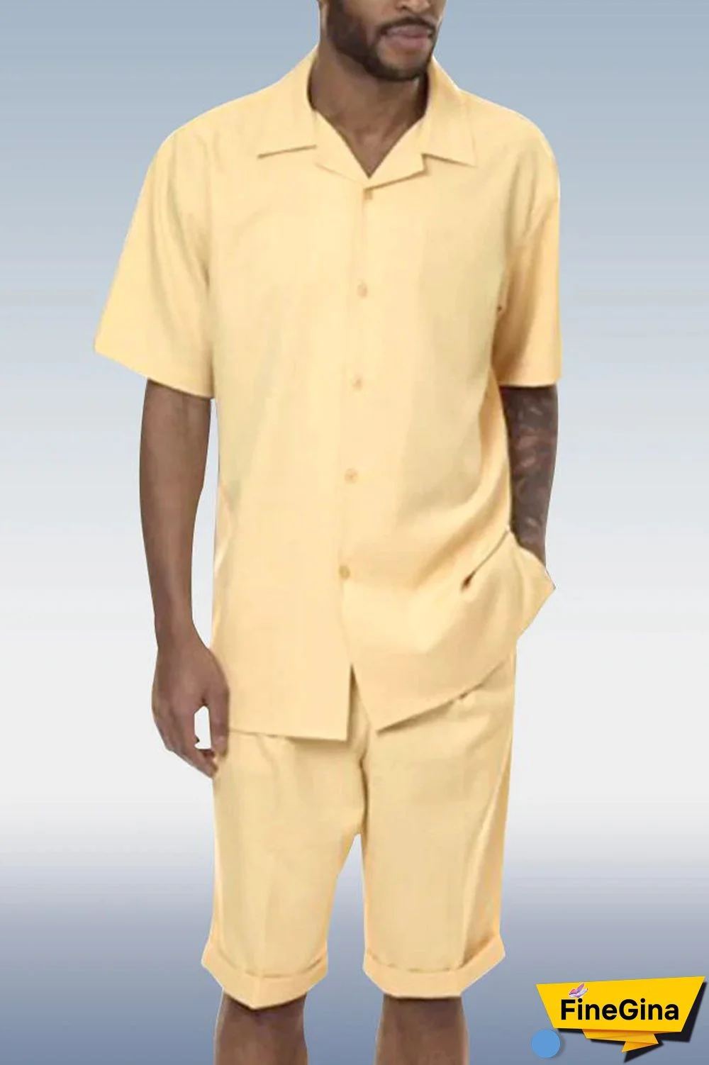 Black White Two Piece Short Sleeve Print Walking Suit Set With Shorts