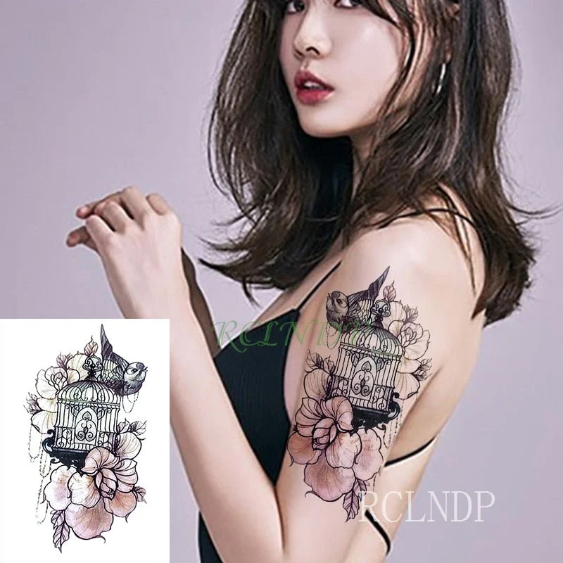 Waterproof Temporary Tattoo Sticker sexy on body back big crown tatto stickers flash tatoo fake tattoos for women men