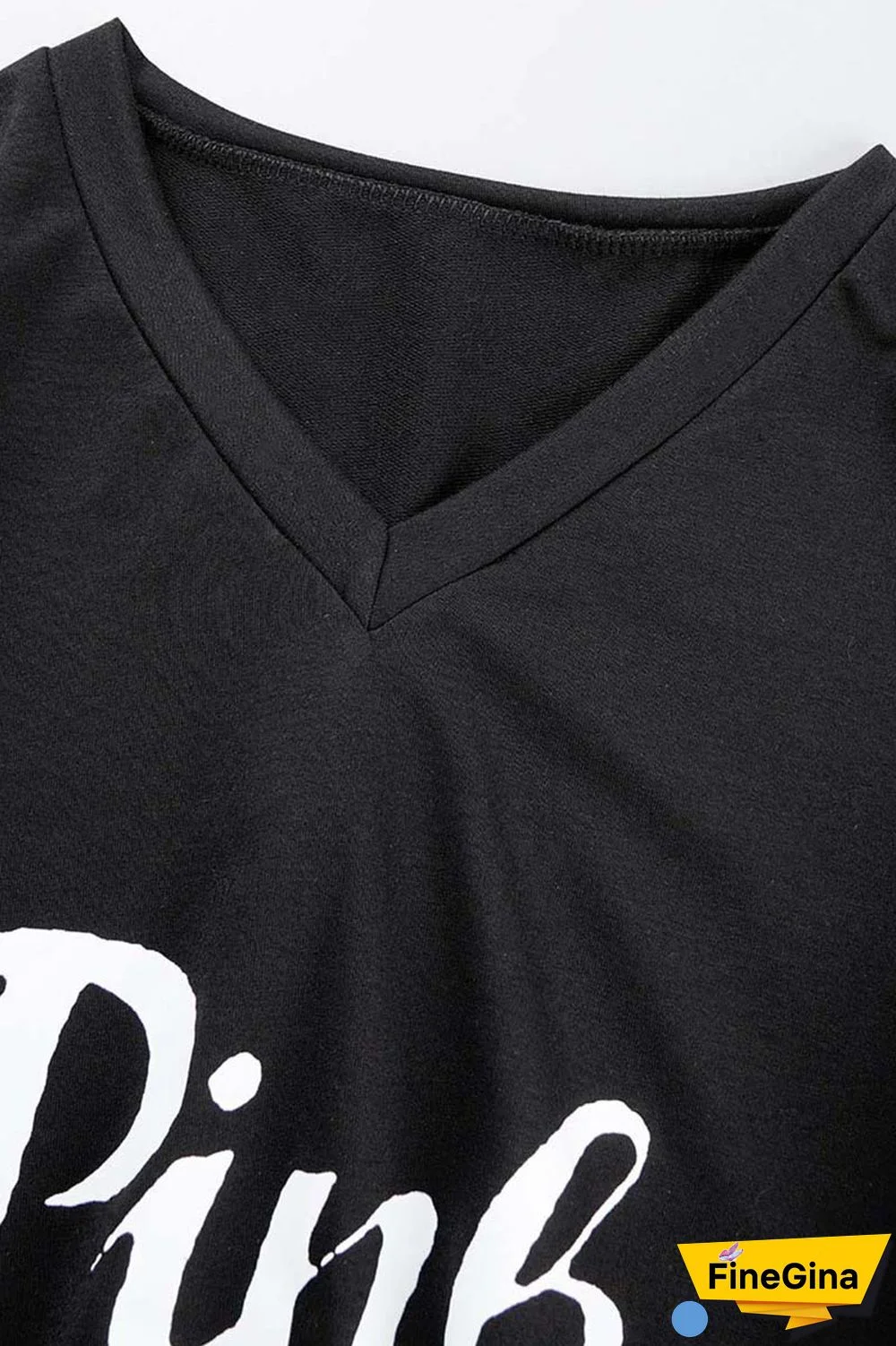 Blue Casual Letter Print Patchwork V Neck Long Sleeve Dresses