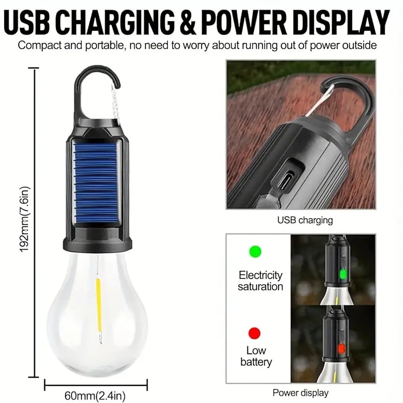 1 2 4 pack led camping lantern usb rechargeable outdoor tent light with clip hook polished abs material solar powered lithium battery non color changing ideal for valentines day thanksgiving christmas new year spring festival camping essentials flashlight details 1
