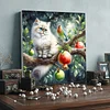 Framed Diamond Painting - Full Round Drill - Cat and Pomegranate (25x25cm)