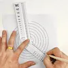 Multifunctional Folding Geometric Drawing Ruler Line Circular Drafting Tool
