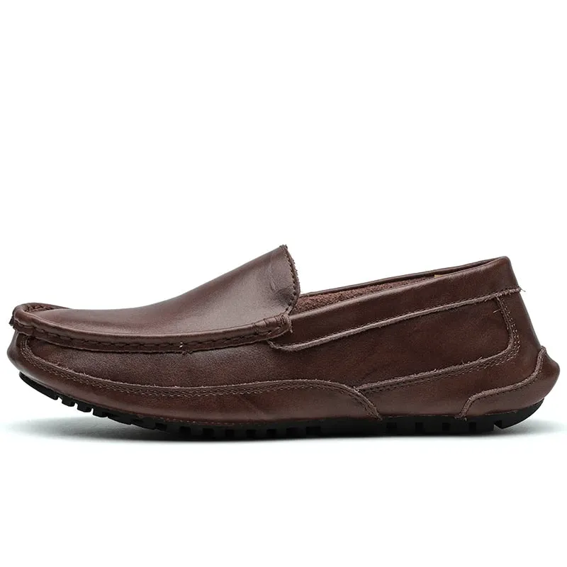 Genuine Leather Men Casual Shoes Luxury Brand 2020 Mens Loafers Moccasins Breathable Slip on Male Driving Shoes Plus Size 38-48