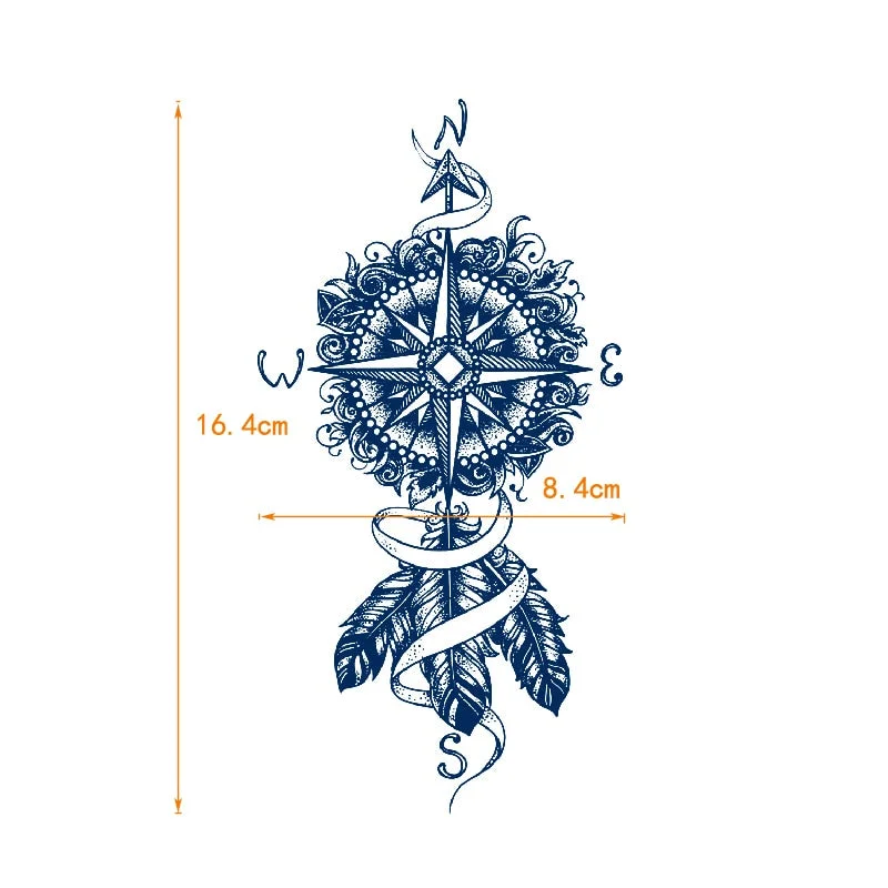 whale/Waves/cross/game over/feather/lotus Flower Tattoo Lasts 15 Days Waterproof Temporary Tattoos Men Flash Tatoo Fake Tattoo