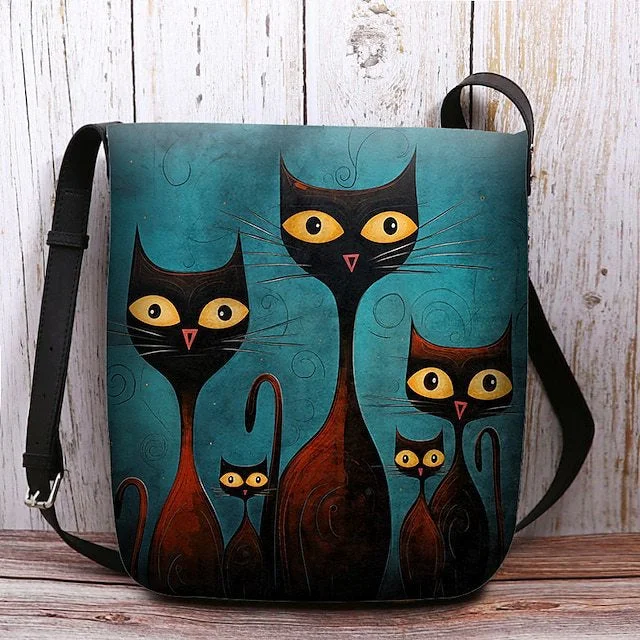 Style & Comfort for Mature Women Women's Cat Print Crossbody Bag