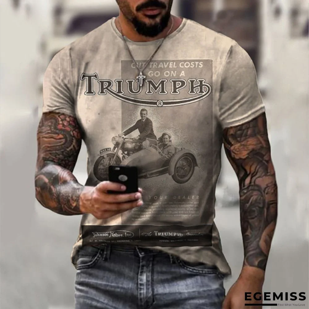 Men's Retro Casual T-shirt Printed Short Sleeves For Men | EGEMISS