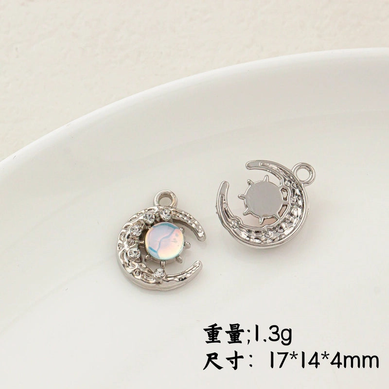 5 PCS/Package 20 * 23mm Alloy Artificial Pearls Rhinestones Flower Butterfly Pendant Jewelry Accessories