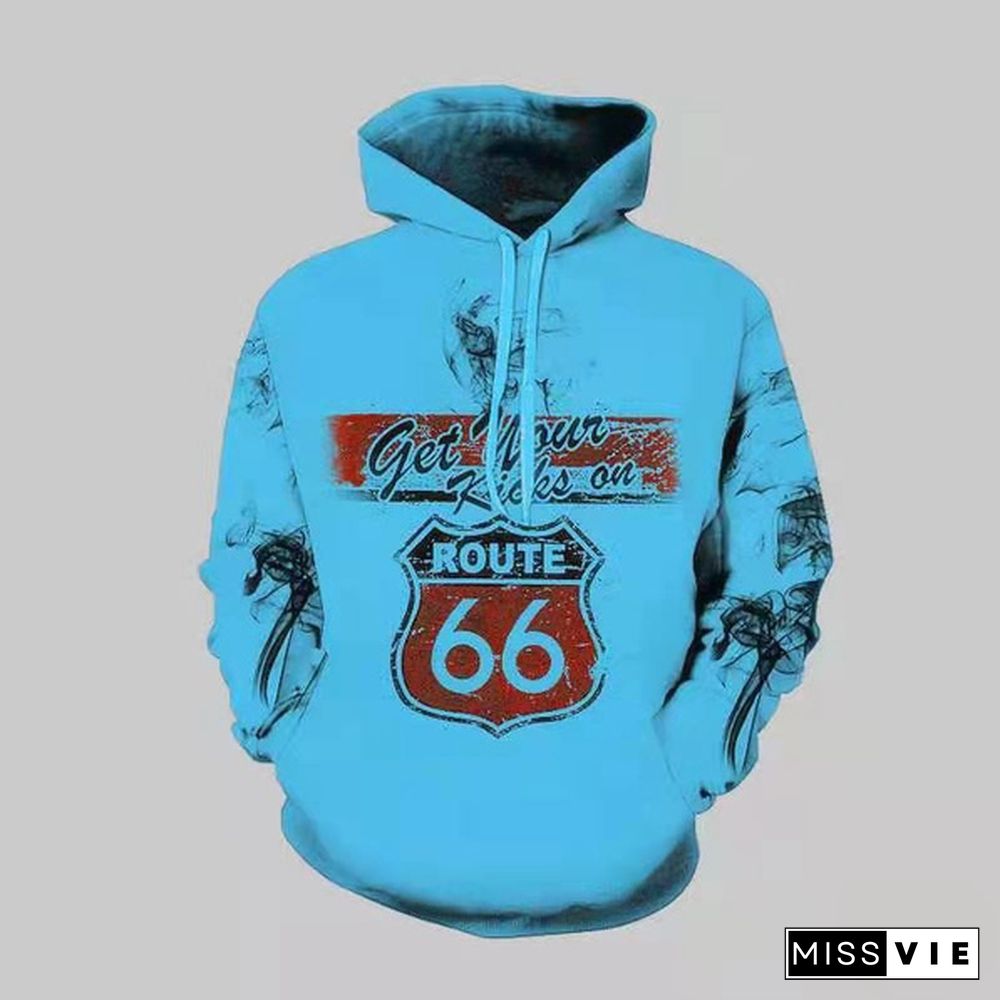 Long-Sleeved Hoodie Fashion Personality Printed Sweatshirt Autumn And Winter New Men's Casual Pullover Long-Sleeved Coat Round Neck Top Men's Clothing