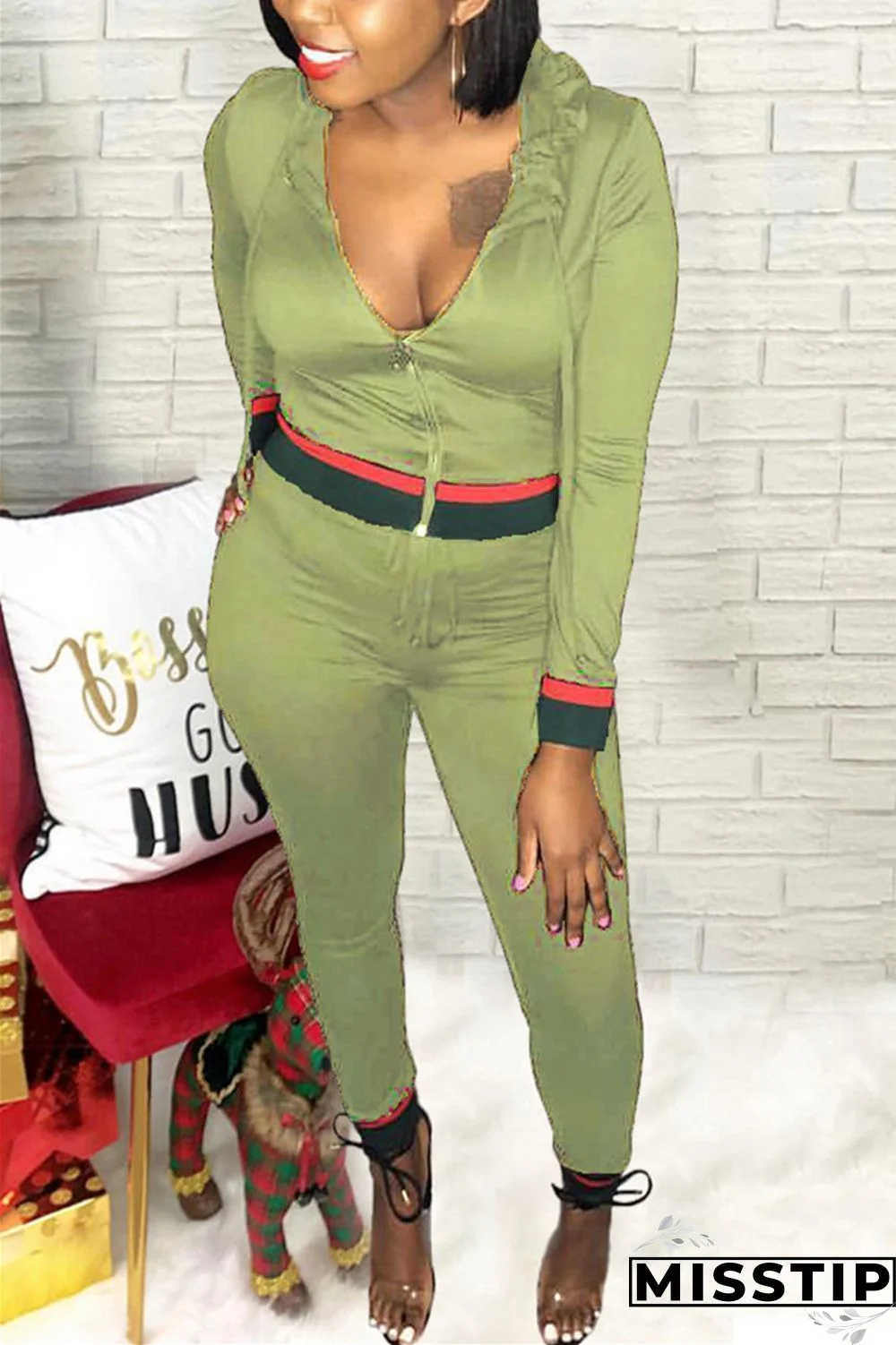 Black Casual Sportswear Long Sleeve Zipper Collar Regular Sleeve Regular Patchwork Two Pieces