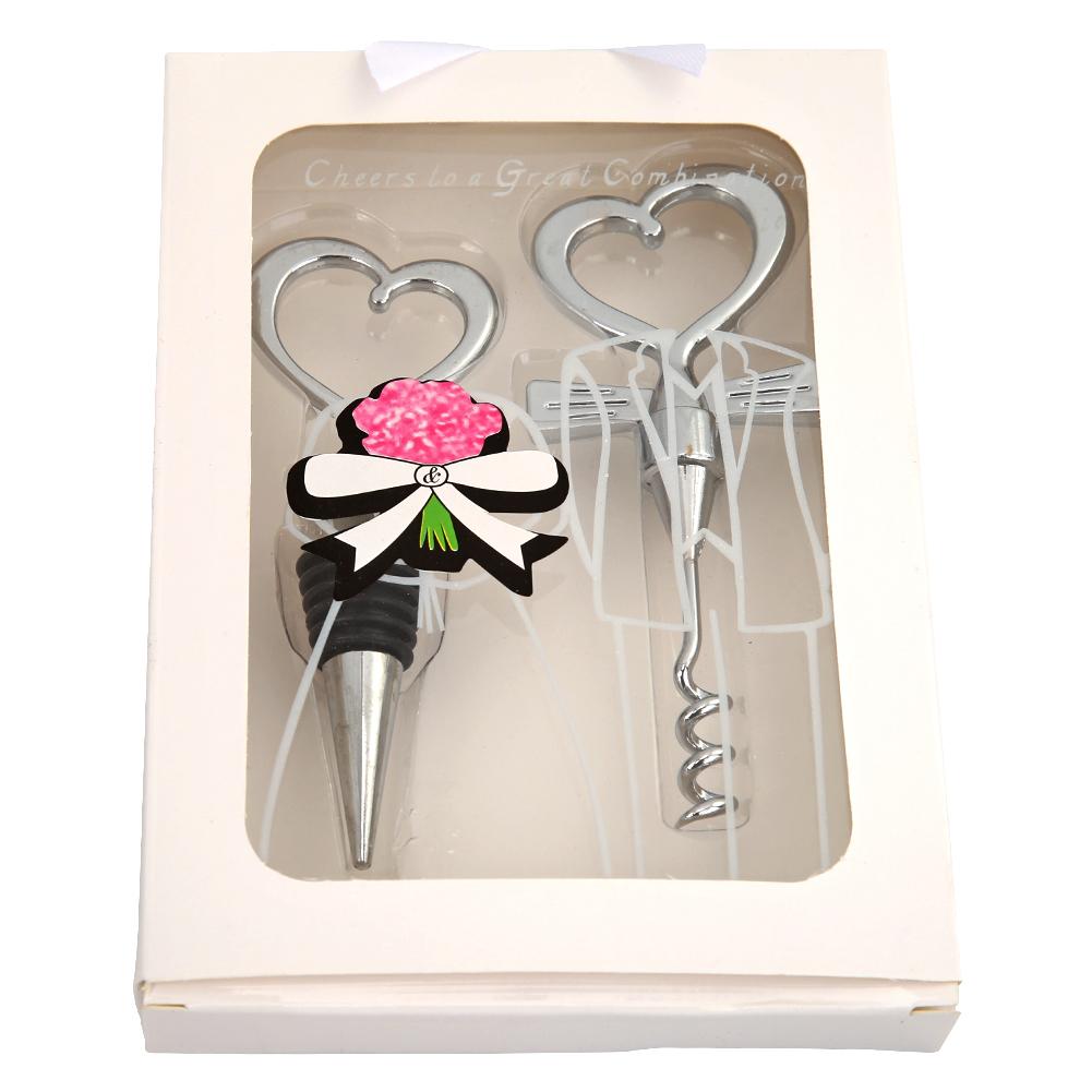 

Love Heart Corkscrew Wine Bottle Opener Stopper Set Wedding Gifts Supplies, 501 Original