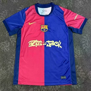 2024/2025 Barcelona Home Travis Scott Joint Edition Football Shirt 1:1 Thai Quality