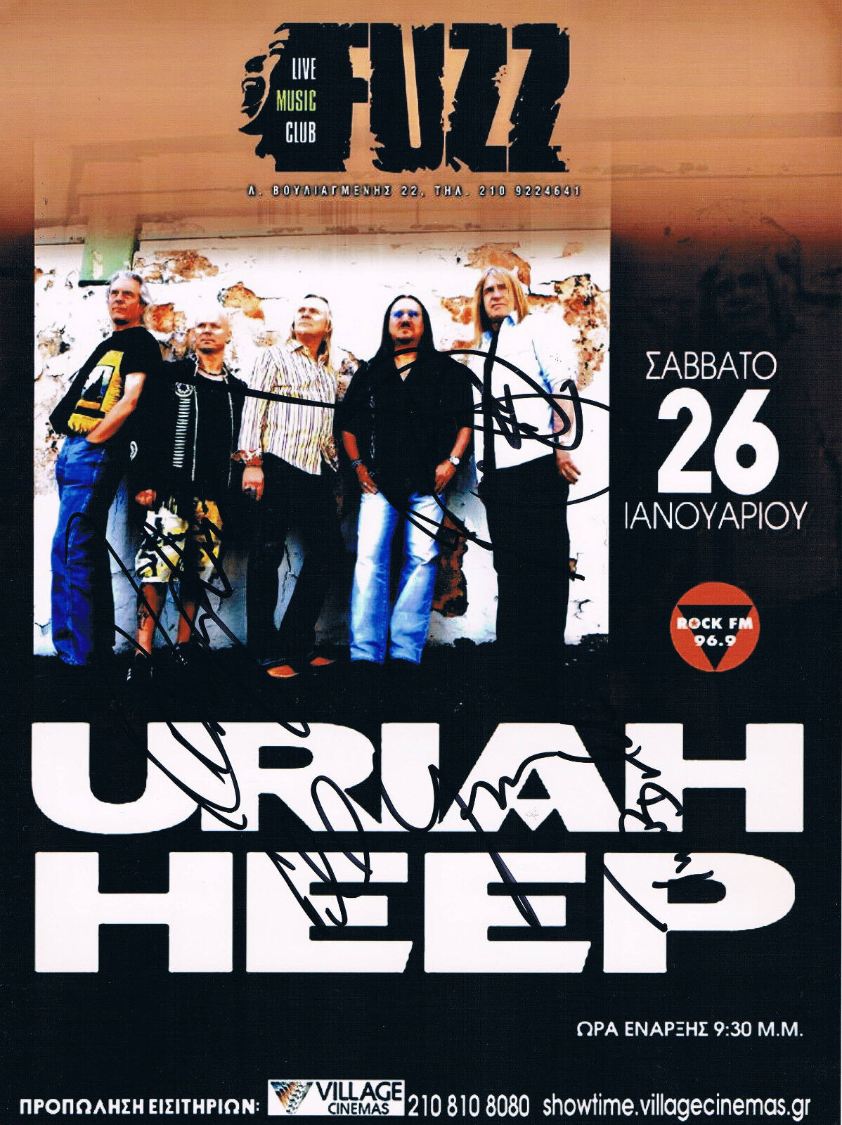 Uriah Heep genuine autographs 8x10