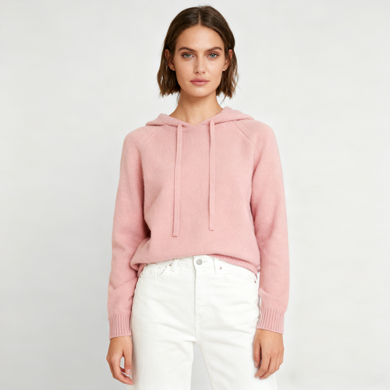 Women's Premium Hooded Cashmere Knit Sweatshirt-Style  REAL SILK LIFE
