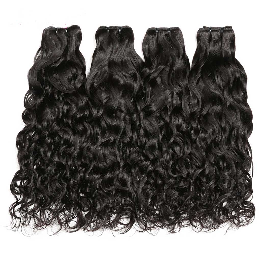 12A Virgin Human Hair Water Wave 4 Bundles Deal Natural Color