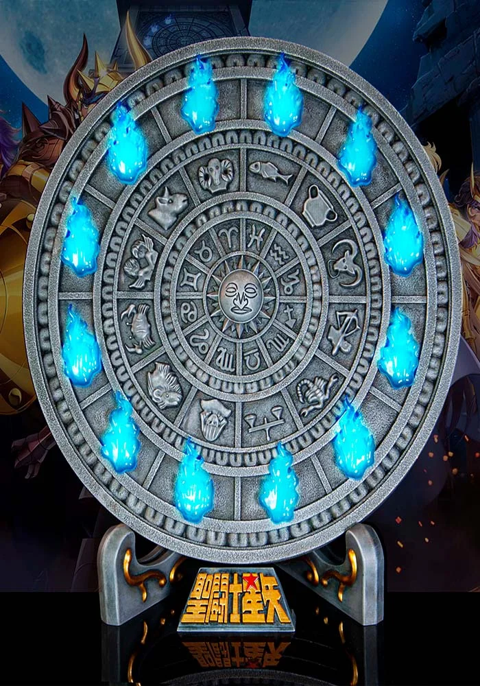 Wall Hanging Sanctuary Fire Clock with LED - Saint Seiya Resin Statue - WH Studios [Pre-Order]-shopify