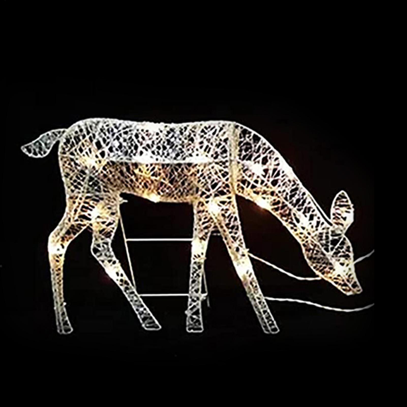 Tegooe Lighted Mesh Reindeer Christmas Yard Decor - Weatherproof LED Outdoor Display