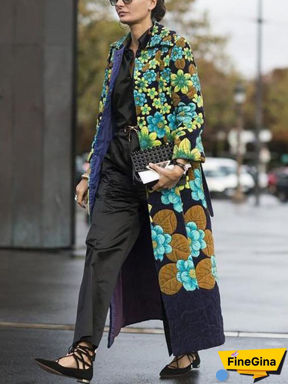 Colored Retro Flower Women Coat