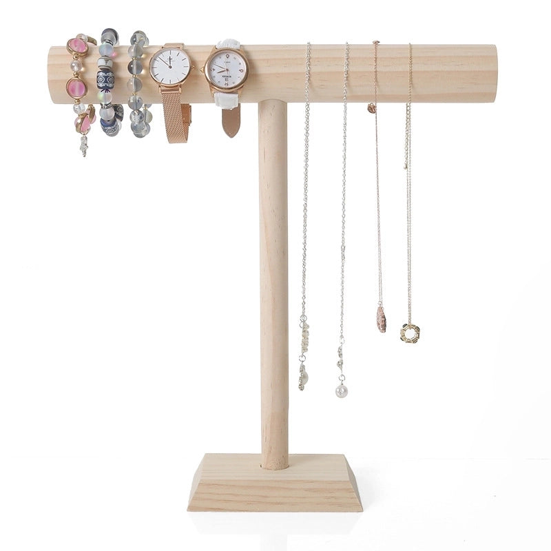 Minimalist Geometric Solid Wood Jewelry Rack