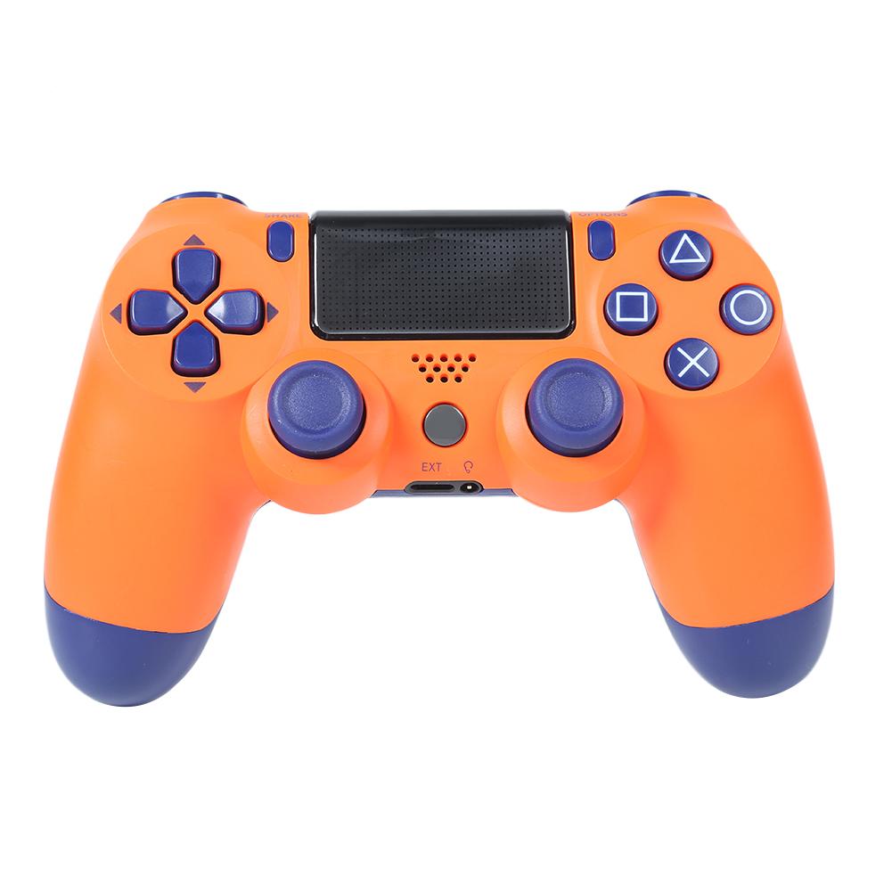 

Wireless Bluetooth-compatible Gamepad Multiple Vibration Game Controller for Sony PS4, Orange, 501 Original