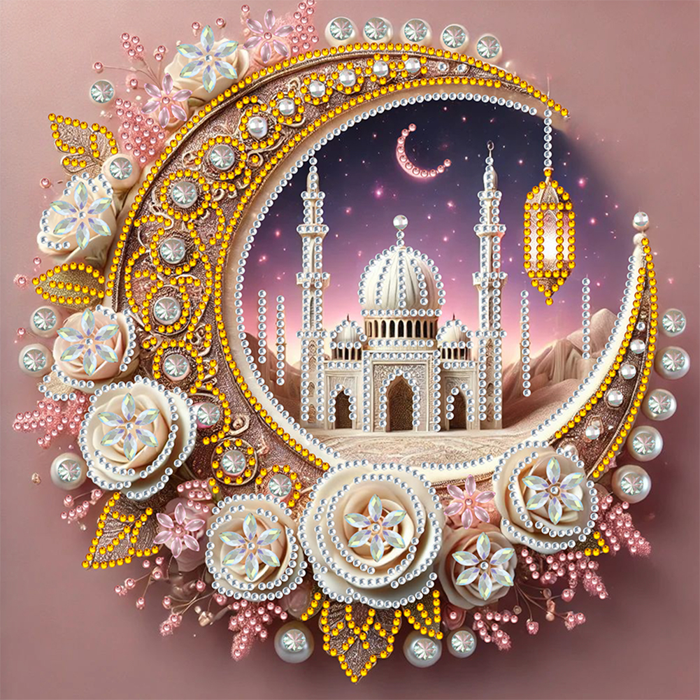 Star Crescent Moon 30*30cm(canvas) special shaped drill diamond painting