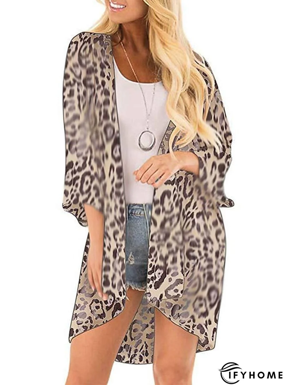 Women's Casual Jacket Causal Oversized Leaf Breathable Boho Regular Fit Outerwear 3/4 Length Sleeve Summer Pink S | IFYHOME