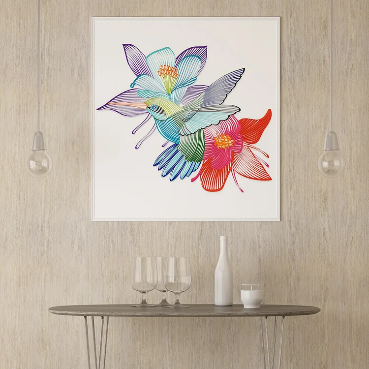 Paper Filigree painting Kit - Hummingbird