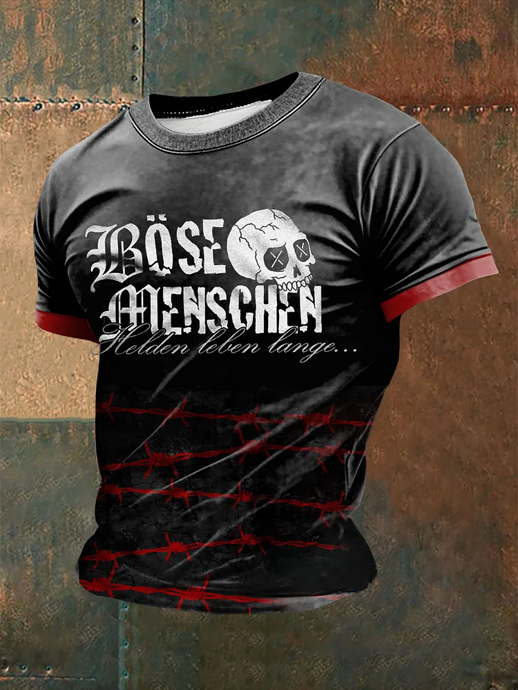 Herren Frei & Böse bedrucktes Kurzarm-T-Shirt
