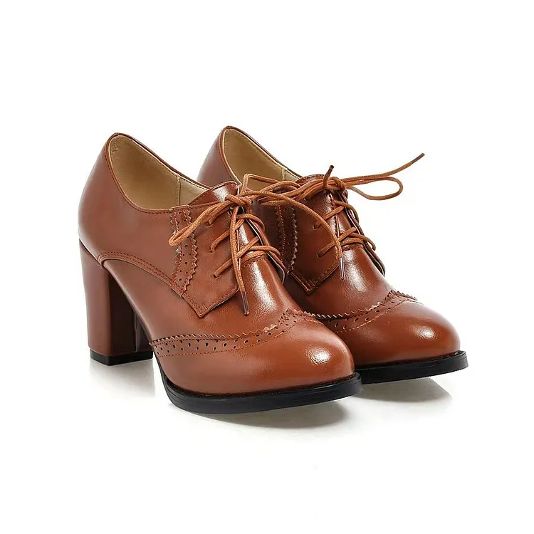 Black Custom Oxford Heels Vdcoo