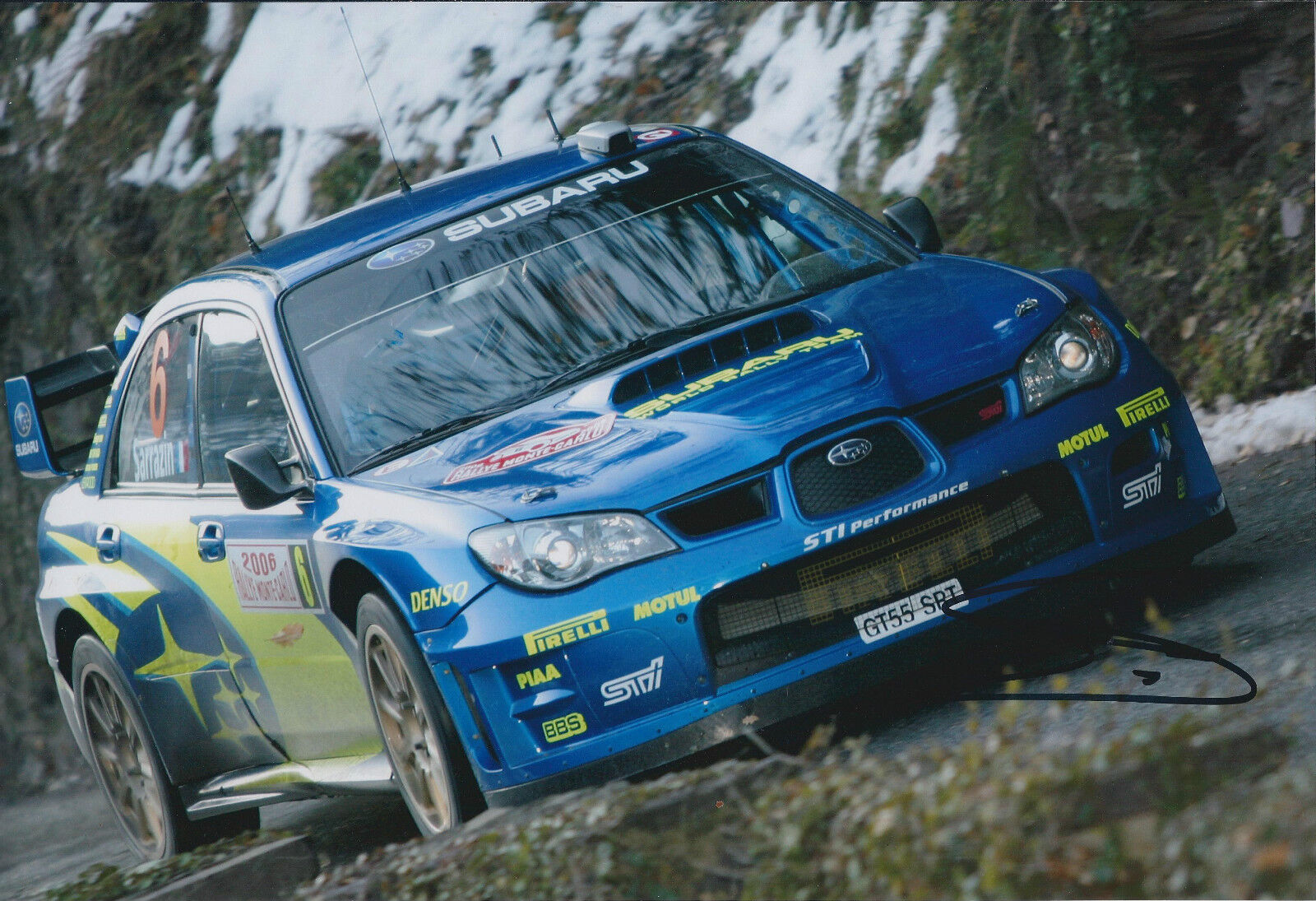 Stephane SARRAZIN Signed 12x8 Photo Poster painting Autograph AFTAL COA Subaru Monte Carlo Rally