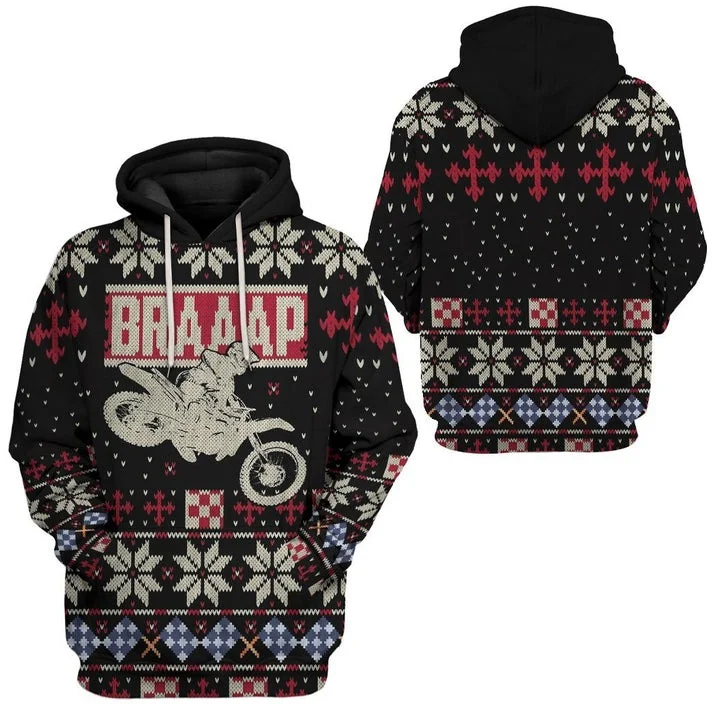 Unisex Black Ugly Christmas Sweaters 3D Print Hoodies