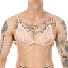 Men's Bikini Lace Bra Thongs