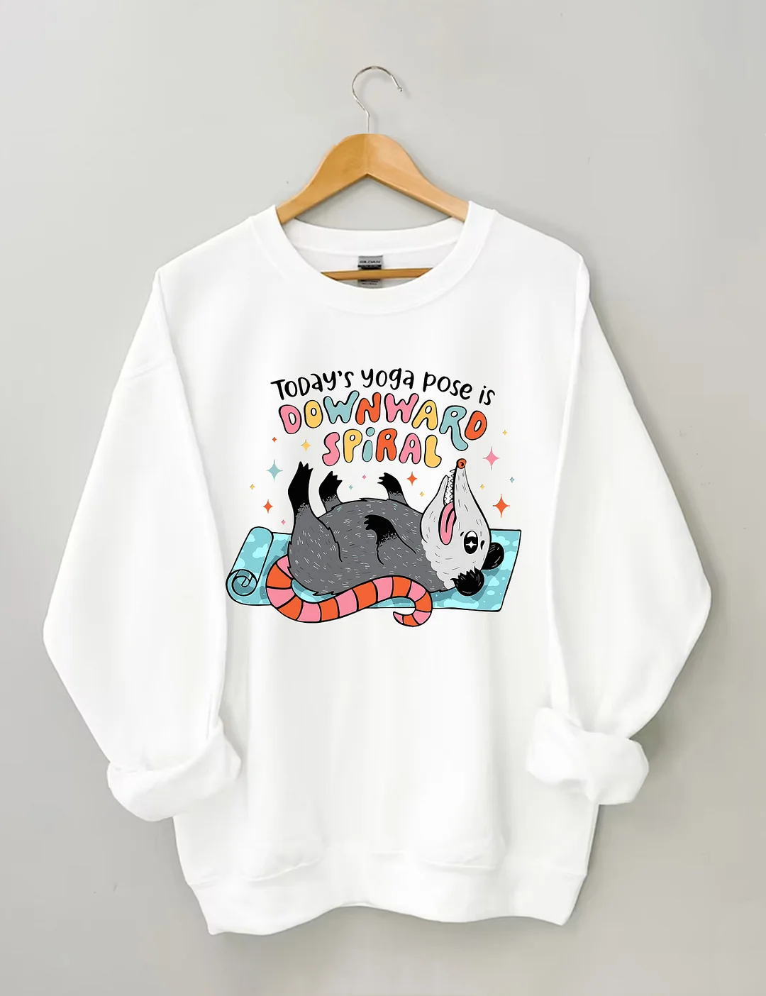 Today's Yoga Pose Is Downward Spiral Possum Sweatshirt
